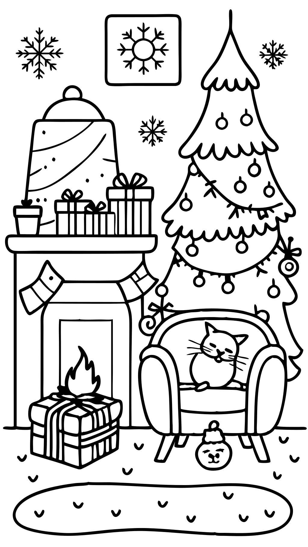 cozy christmas coloring pages